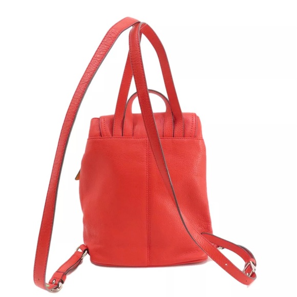 Coach Park Vermilion Red Pebbled Leather Backpack F24385 - Picture 13 of 13